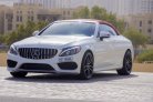 White Mercedes Benz C300 Convertible 2019 for rent in Dubai 6